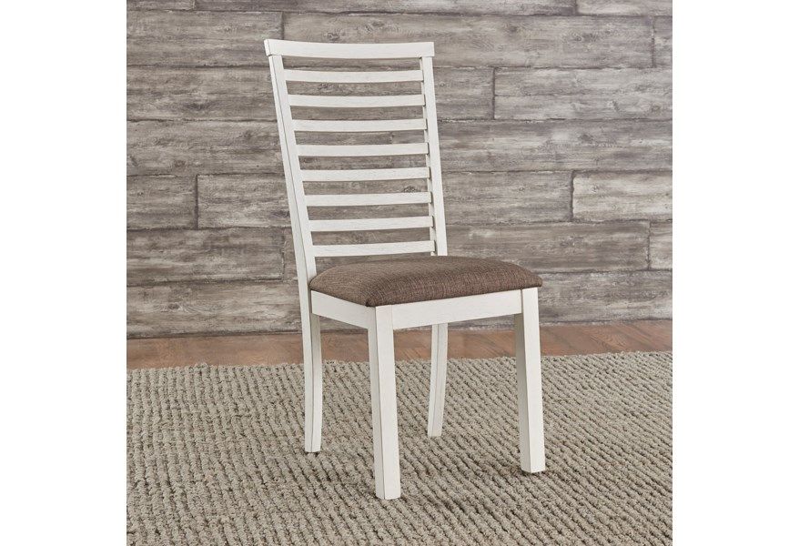 Brook Bay - 6 Piece Leg Table Set (Ladder Chair Back) - White