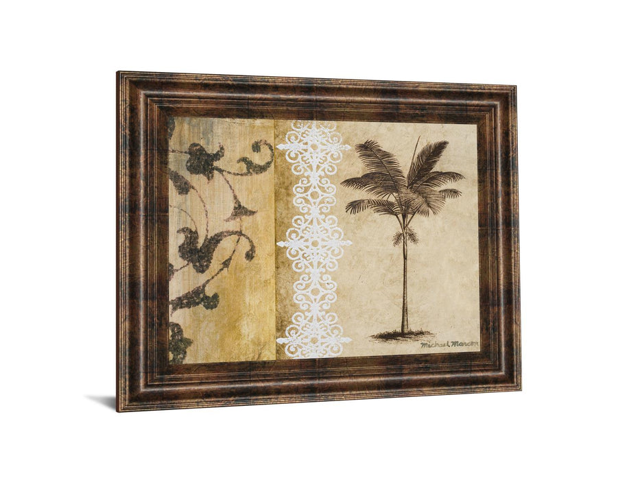 Decorative Palm I By Michael Marcon - Framed Print Wall Art - Beige