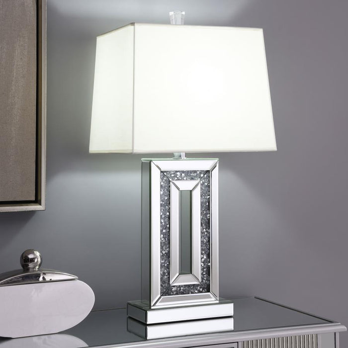 Ayelet - Table Lamp With Square Shade - White and Mirror