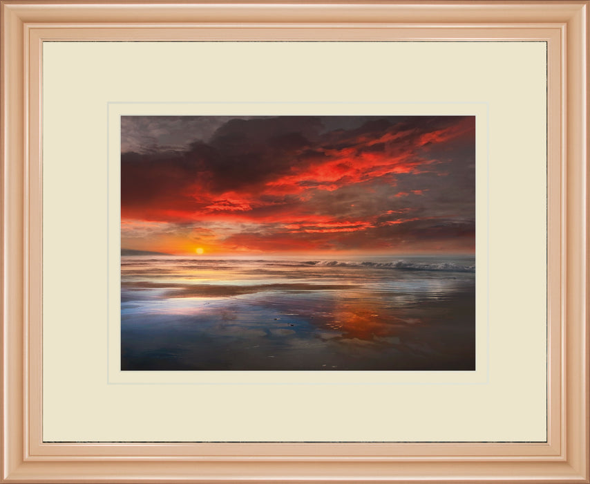 Before The Moon By Mike Calascibetta - Framed Print Wall Art - Red