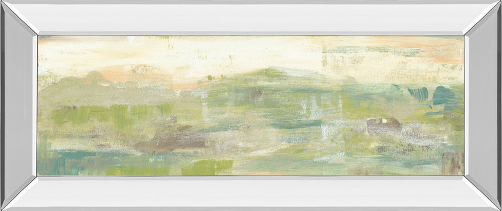 Greenery Horizon Line III By Jennifer Goldberger - Mirror Framed Print Wall Art - Green