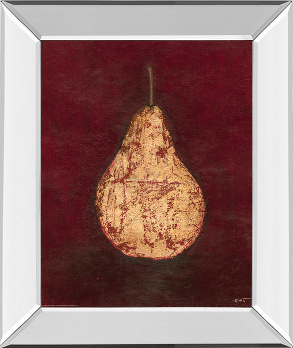 Gold Pear By Norman Wyatt, Jr. - Mirror Framed Print Wall Art - Red