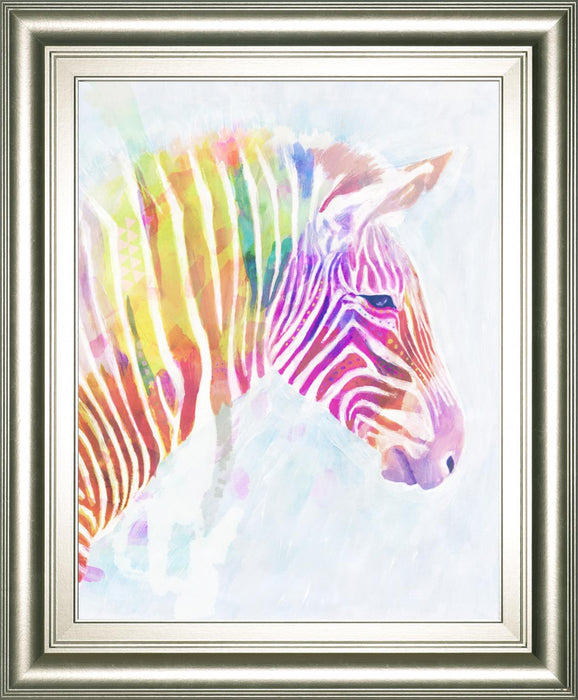 22x26 Fluorescent Zebra II By Victoria Borges - Purple