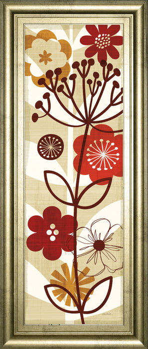 Floral Pop Panel Il By Mo Mullan - Framed Print Wall Art - Red