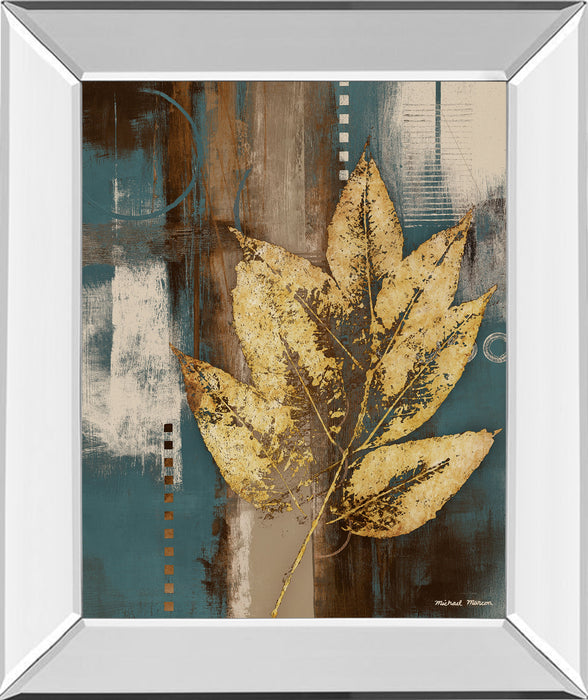 Golden Force I By Michael Marcon - Mirror Framed Print Wall Art - Yellow - Gold