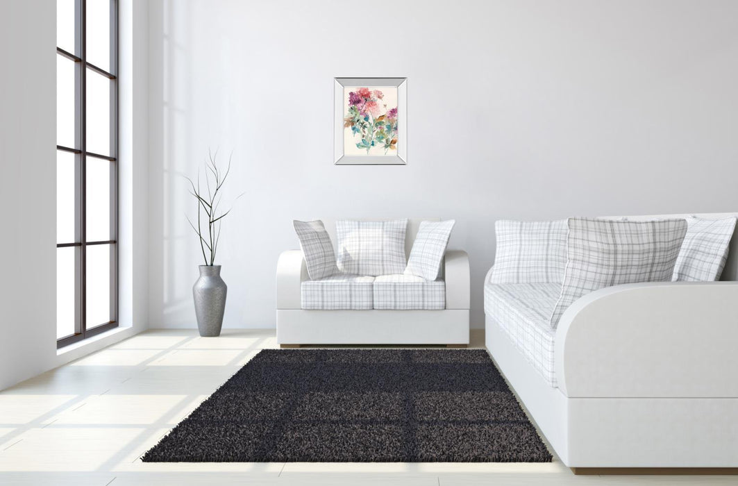 Sweet Hydrangea I By Asia Jensen - Mirror Framed Print Wall Art - Purple