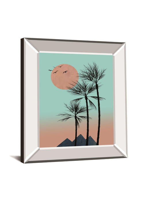 Passion In The Tropics I By Hal Halli - Mirror Framed Print Wall Art - Light Blue