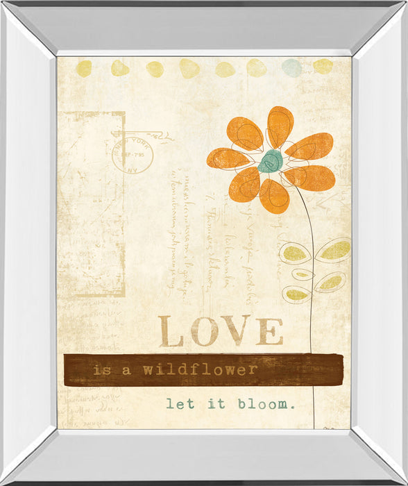 Let Love Bloom By Mollie B - Mirror Framed Print Wall Art - Orange