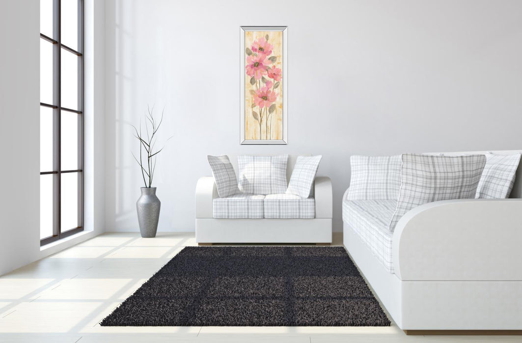 Beautiful Garden Tems I By Silvia Vassileva - Mirrored Frame Wall Art - Pink