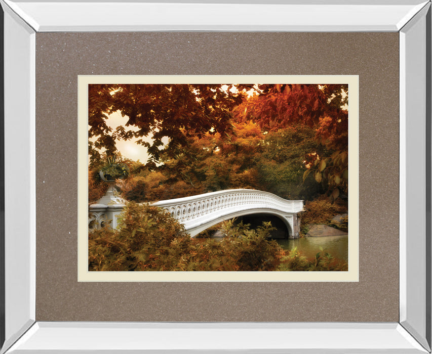 Bow Bridge By Tom Reeves - Mirror Framed Print Wall Art - White