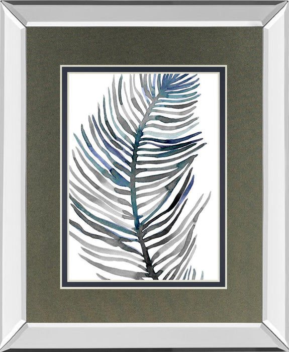 Blue Feathered Palm III By Emma Scarvey - Dark Gray