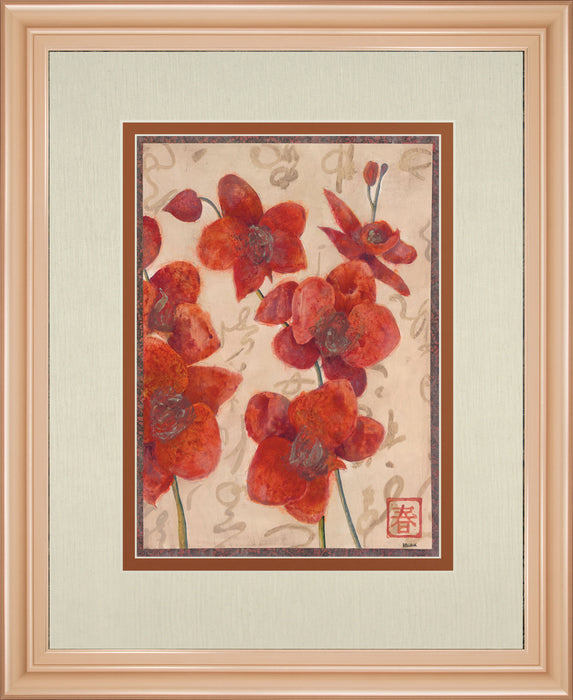Asian Orchid I By Hollack - Framed Print Wall Art - Red