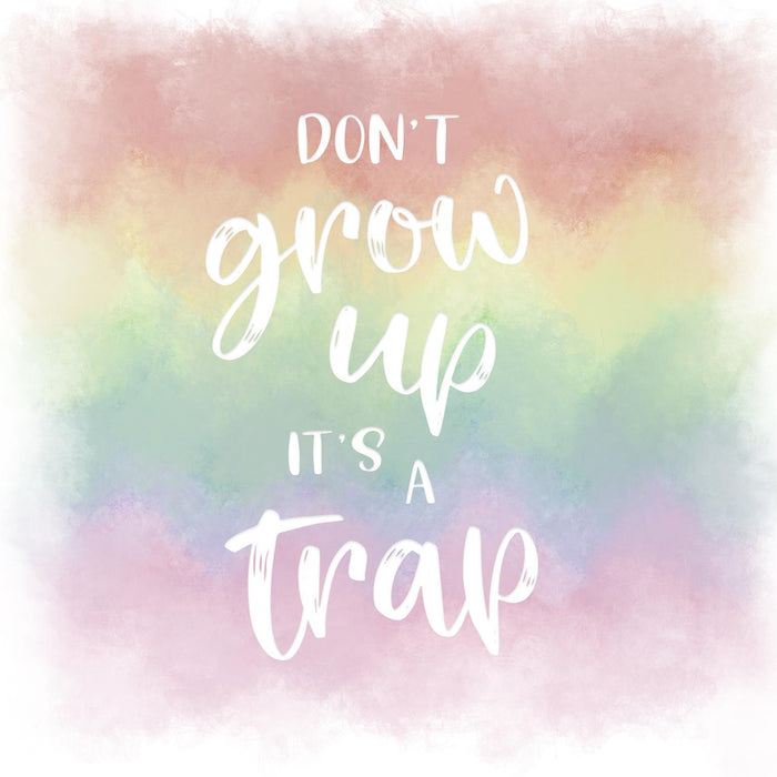 Framed Small - Don't Grow Up By Natalie Carpentieri - Pink