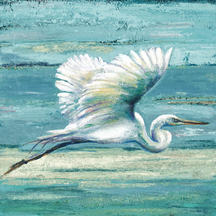 39x39 Framed Small - Great Egret I By Patricia - Blue