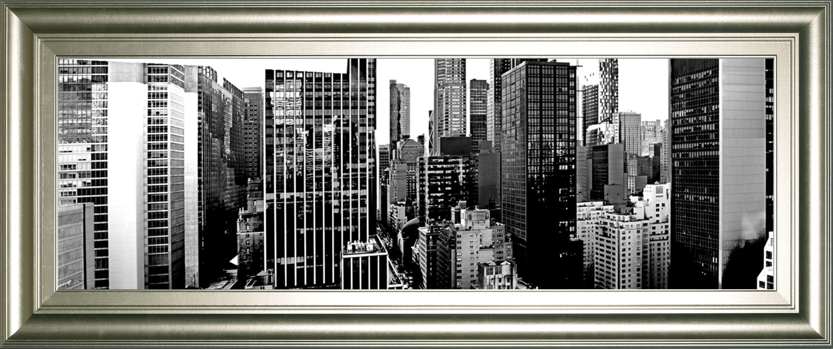Panorama Of NYC VII By Jeff Pica - Framed Print Wall Art - Black