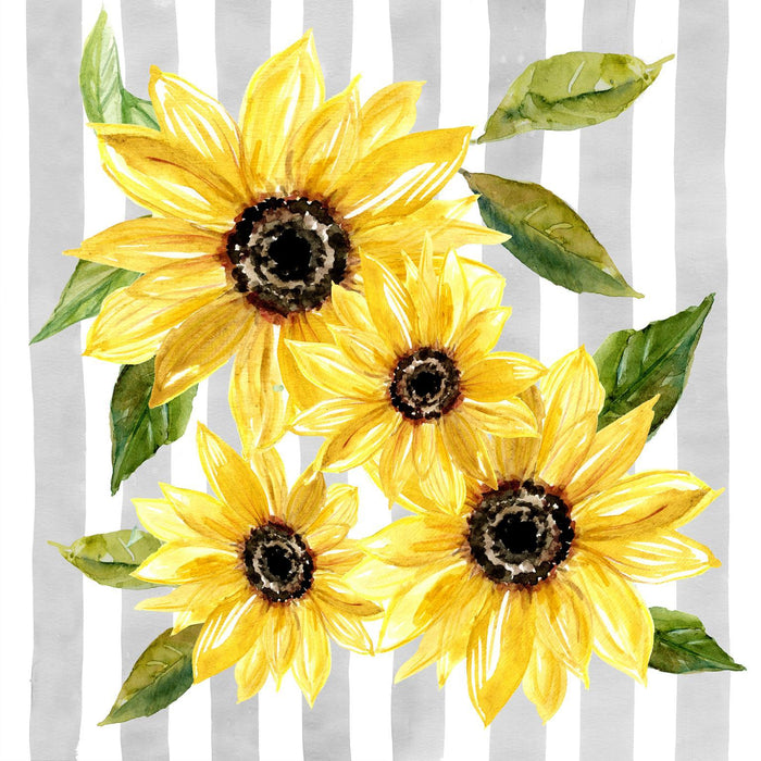 Framed Small - Sunflower Array II By Carol Robinson - Yellow