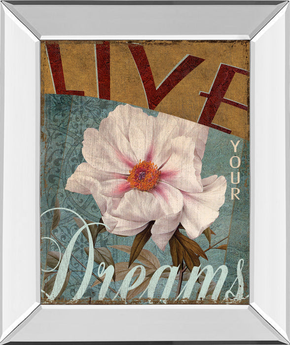 Live Your Dream By Kelly Donovan - Mirror Framed Print Wall Art - Pink