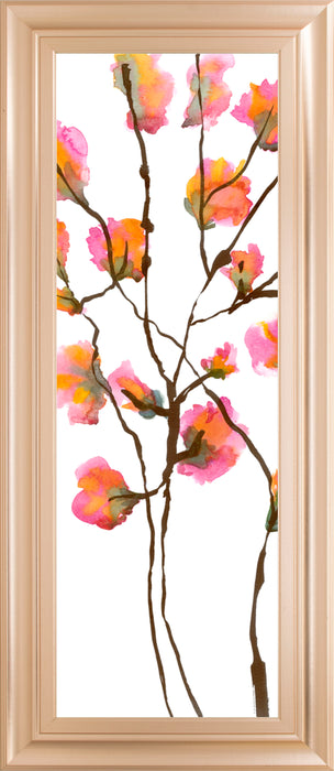 Inky Blossoms I By Deborah Velasquez - Framed Print Wall Art - Pink