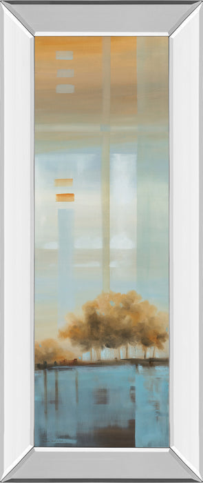 Window On The Word I By Carol Robinson - Mirror Framed Print Wall Art - Blue