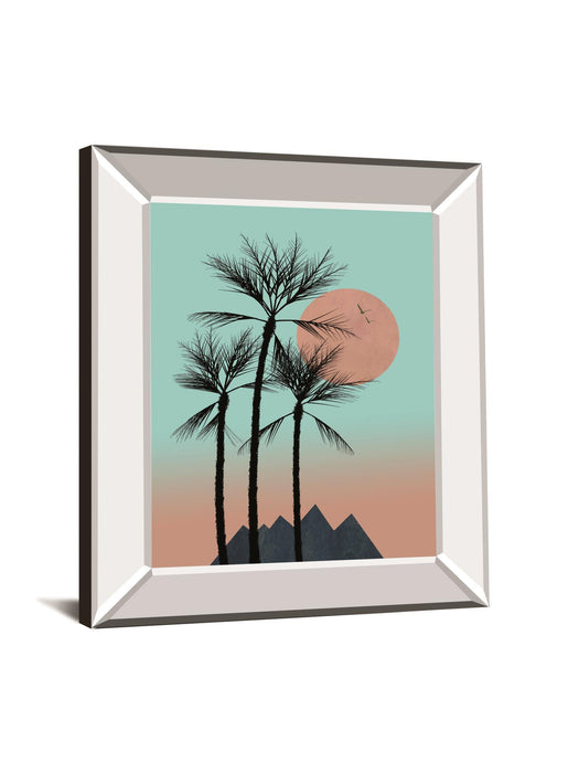 Passion In The Tropics II By Hal Halli - Mirror Framed Print Wall Art - Light Blue