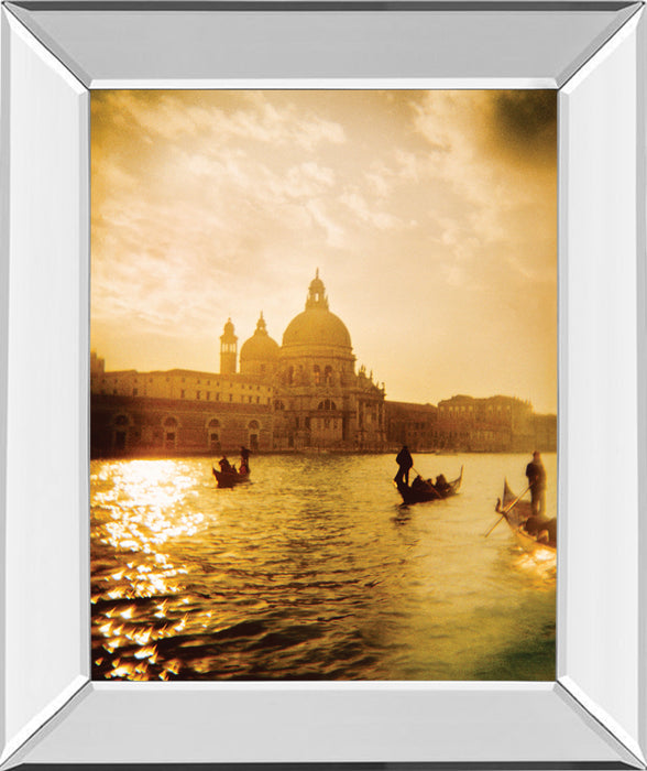 Venezia Sunset I By Thompson - Mirror Framed Print Wall Art - Gold