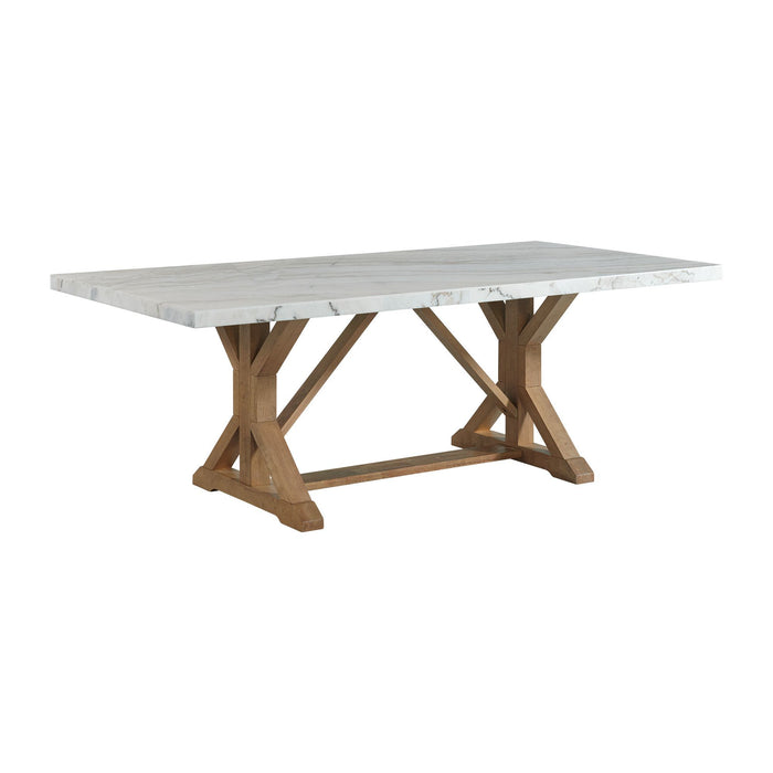 Lakeview - White Marble Standard Height Rectangular Dining Table
