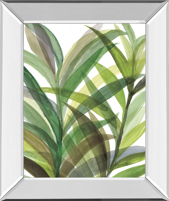 Tropical Greens Il By Rebecca Meyers - Mirror Framed Print Wall Art - Green