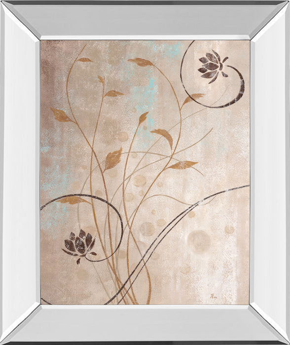 Spring Meadow I By Nan - Mirror Framed Print Wall Art - Beige