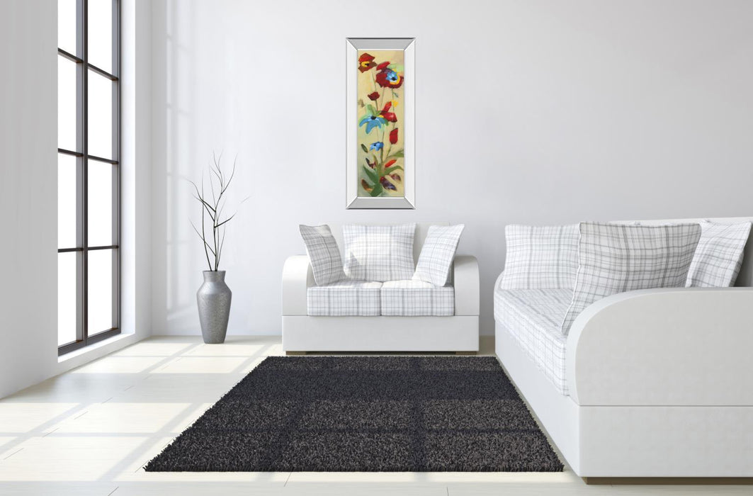 Wildflower Il By Jennifer Zybala - Mirror Framed Print Wall Art - Red