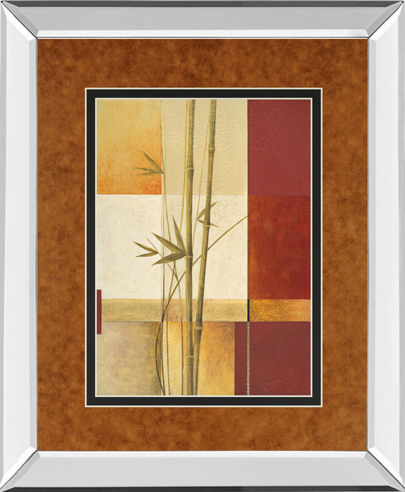 Contemporary Bamboo Il By Estudio Arte - Mirror Framed Print Wall Art - Orange