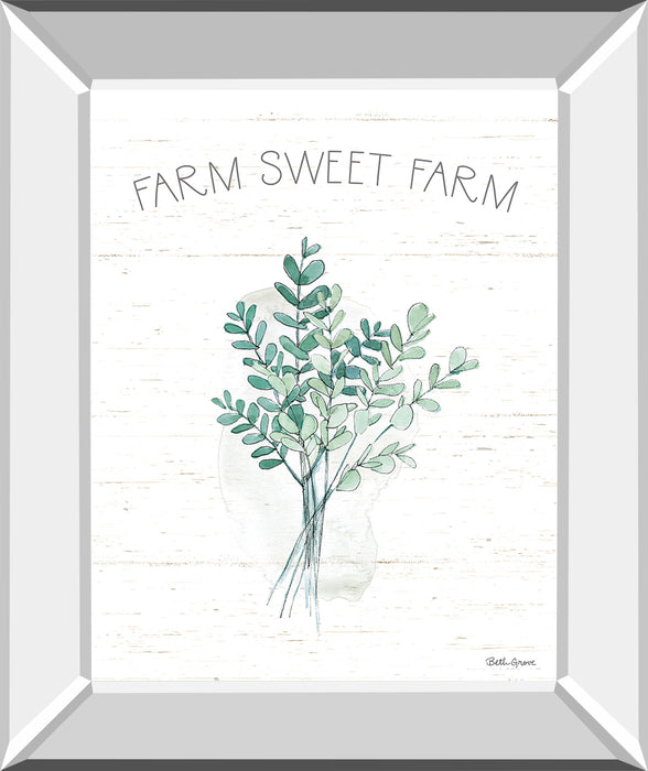 Farmhouse Cotton V By Beth Grove - Mirror Framed Print Wall Art - White