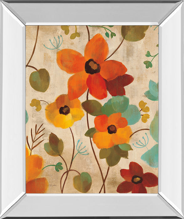 Vibrant Embroidery III By Silvia Vassileva - Mirror Framed Print Wall Art - Orange