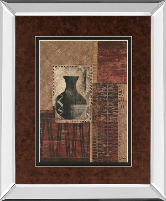 Artifact Revival I By Maria Donovan - Mirror Framed Print Wall Art - Red