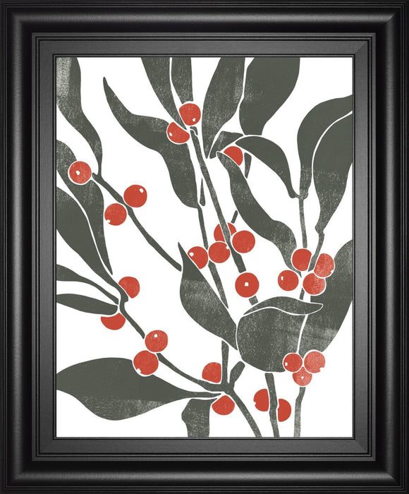 22x26 Colorblock Berry Branch II By Emma Scarvey - Red