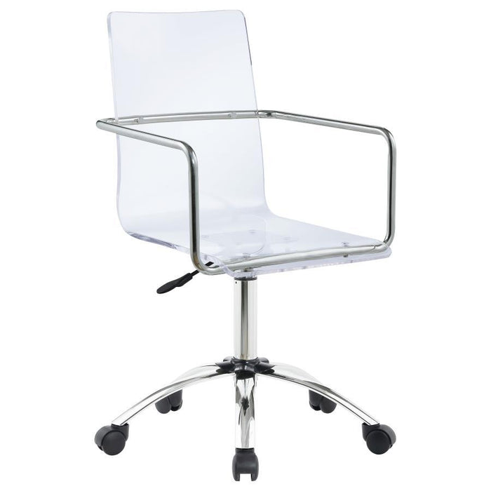 Amaturo - Office Chair With Casters - Clear And Chrome