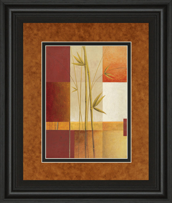 Contemporary Bamboo I By Estudio Arte - Framed Print Wall Art - Orange