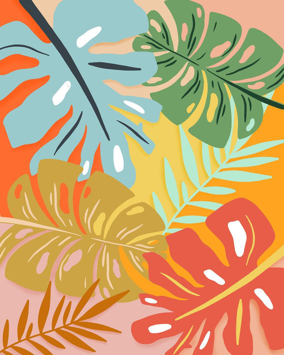 Framed - Tropical Foliage I By Natalie Carpentieri - Orange