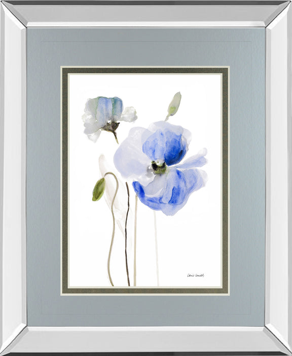 All Poppies I By Lanie Loreth - Mirror Framed Print Wall Art - Blue