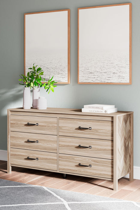 Battelle - Six Drawer Dresser - Tan