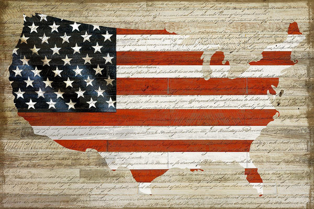American Flag By Daniela Santiago (Framed) - Red
