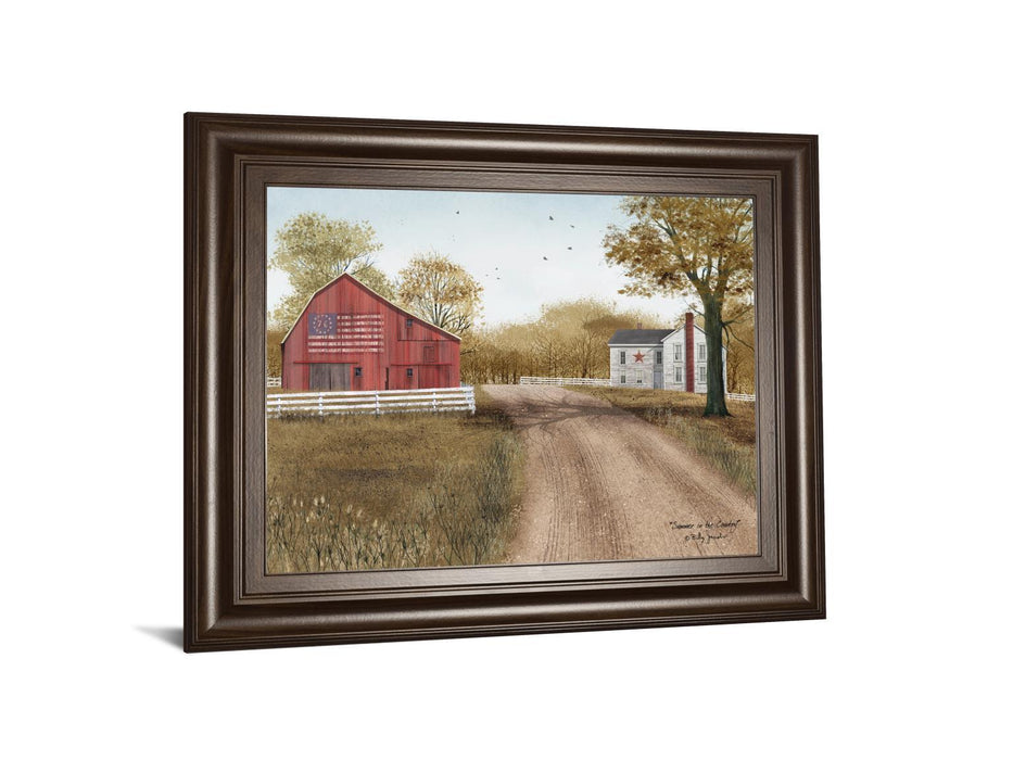 Summer In The Country By Billy Jacobs - Framed Print Wall Art - Dark Brown