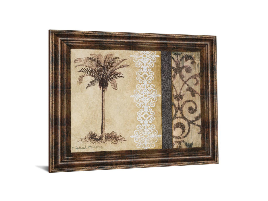 Decorative Palm Il By Michael Marcon - Framed Print Wall Art - Beige