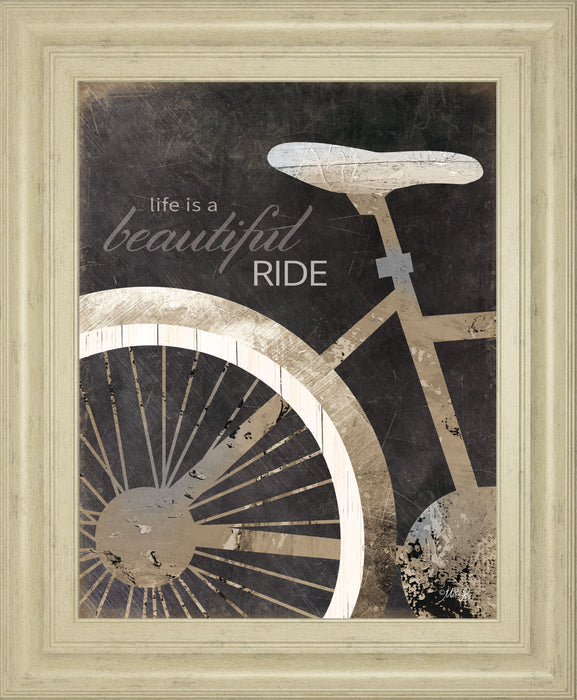 Life Is A Beautiful Ride By Marla Rae - Framed Print Wall Art - Dark Gray