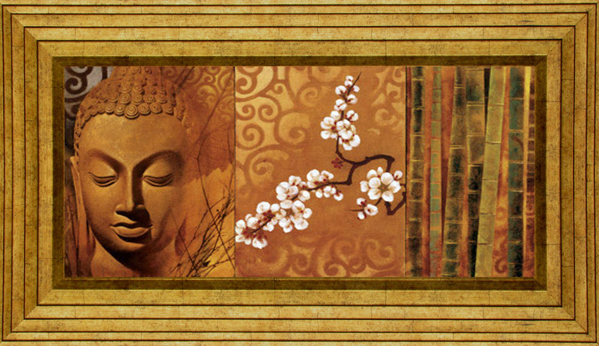Buddha Panel I By Keith Mallet - Framed Print Wall Art - Orange
