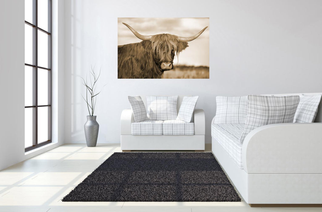 Tempered Glass With Foil - Highland Cow 1 - Light Brown