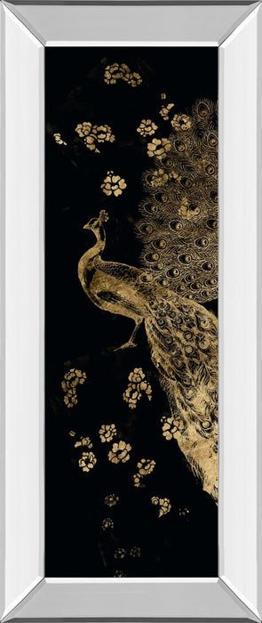 Gilded Peacock Triptych I By Jennifer Goldberger - Black