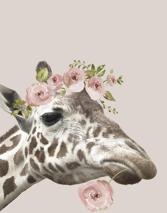Peek A Boo Giraffe II By Nan (Framed) (Small) - Pink